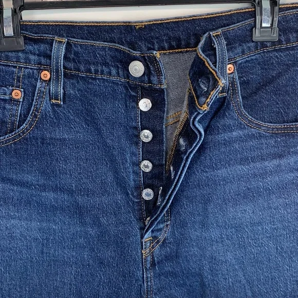 Levi’s 501 Women’s High Rise Button Fly Cutoff Denim Jean Shorts Size 34 - Picture 8 of 11